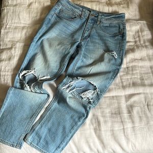 American Eagle distressed Tom Girl jeans